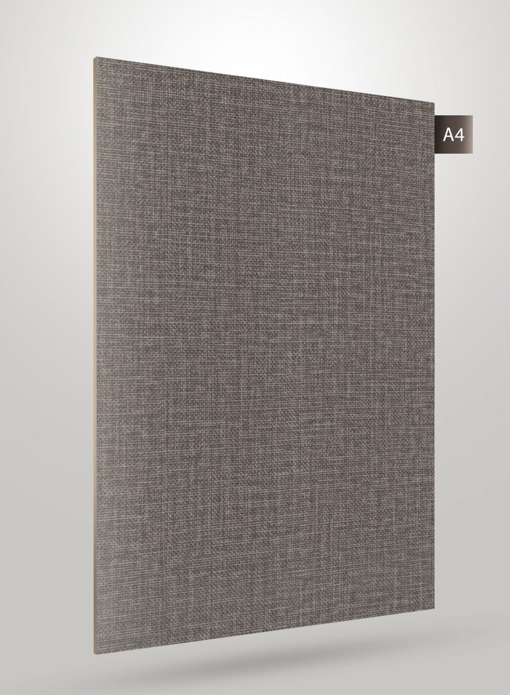 Matte grey fabric laminate with textured pattern and woven appearance