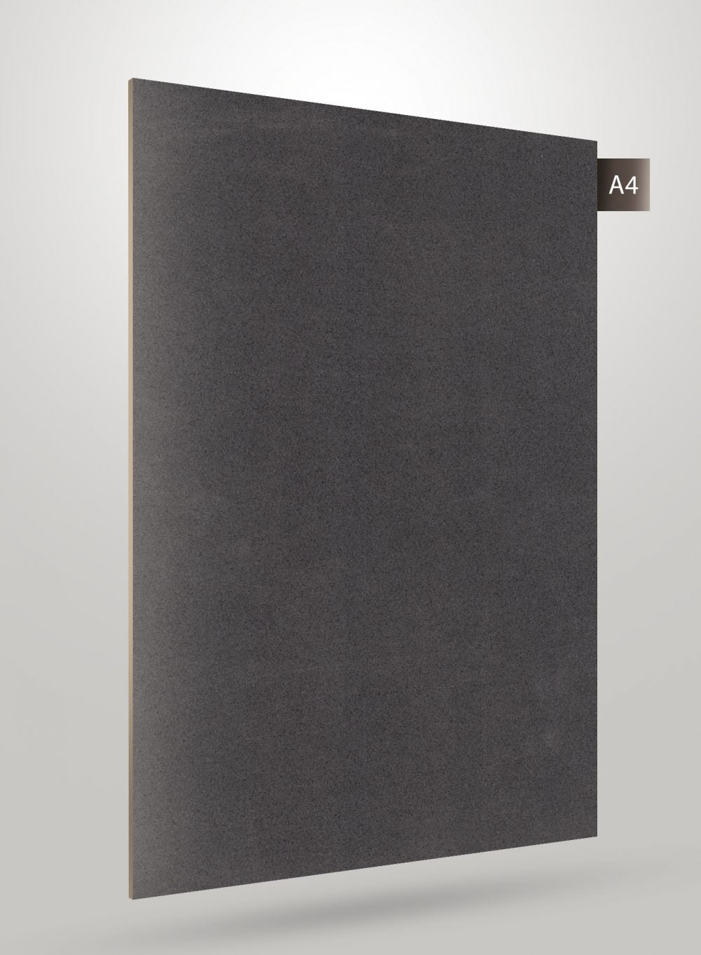 Matte grey solid colour laminate with subtle texture and flat finish, shown on a plain background with code label.