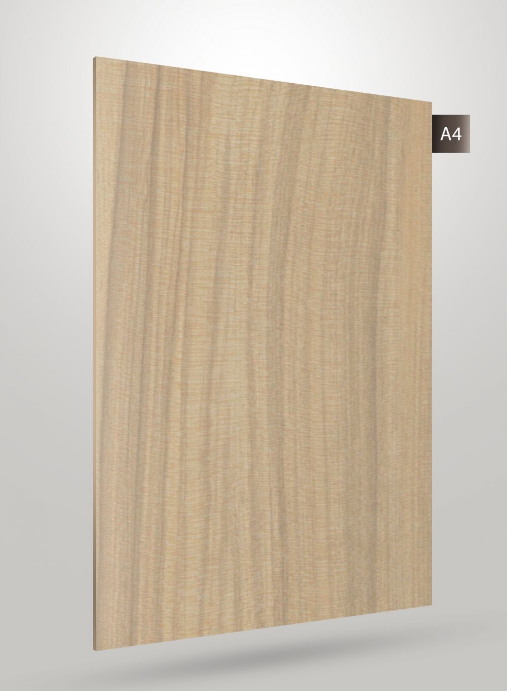 Beige wood grain laminate with matte finish and visible texture, labeled A4.