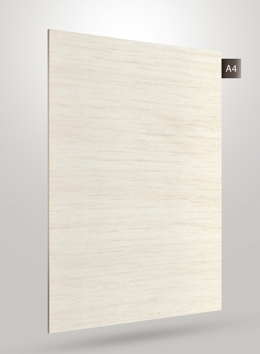 Brown wood grain decorative laminate with matte finish and visible wood texture, showing straight grain pattern and subtle