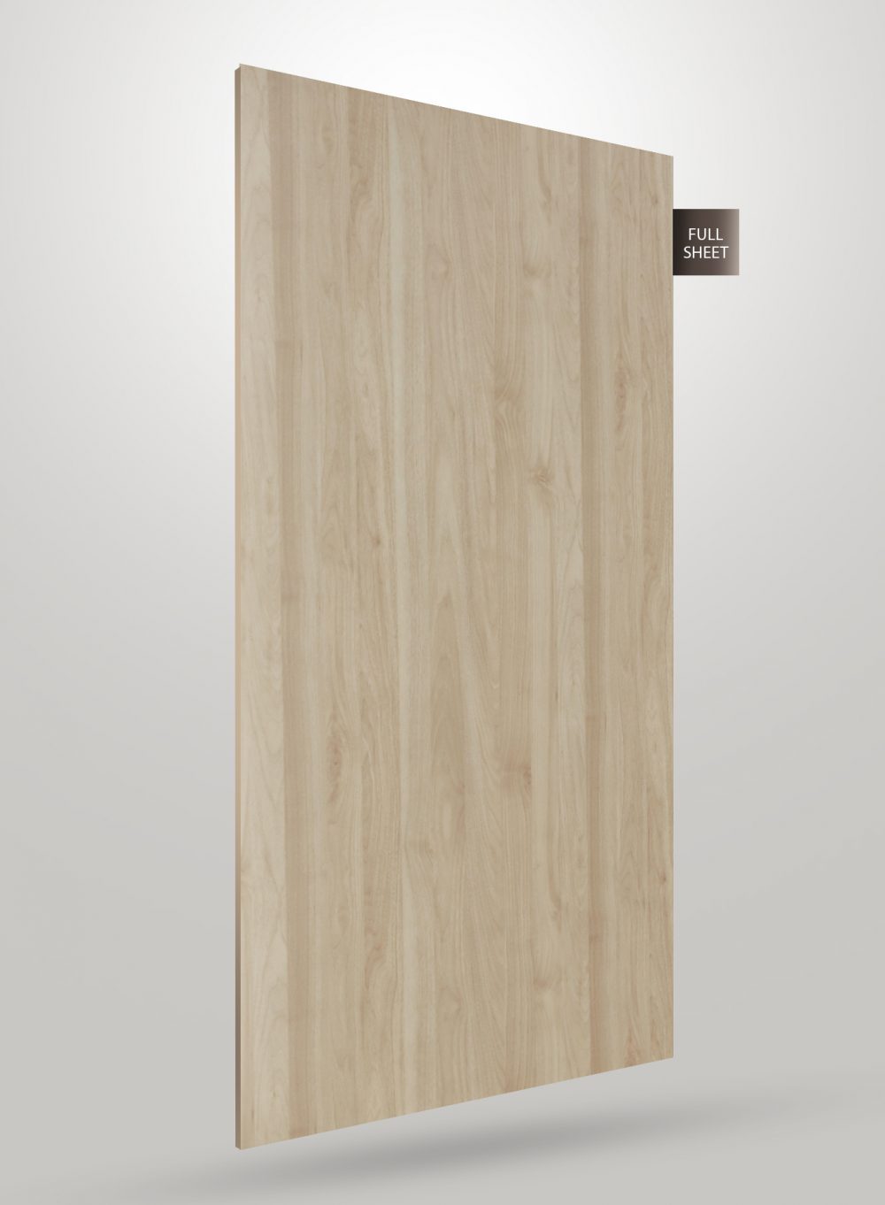 Light wood grain decorative laminate sheet with matte finish and visible wood texture displayed on a white background with