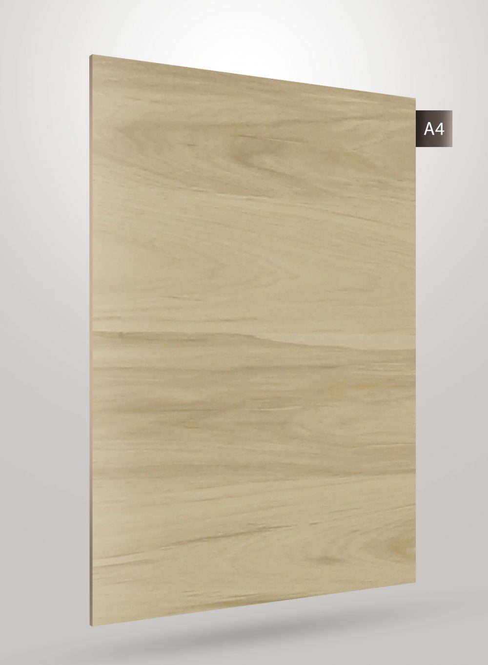 Brown wood grain laminate with matte finish and visible wood texture, decorative laminate sheet.