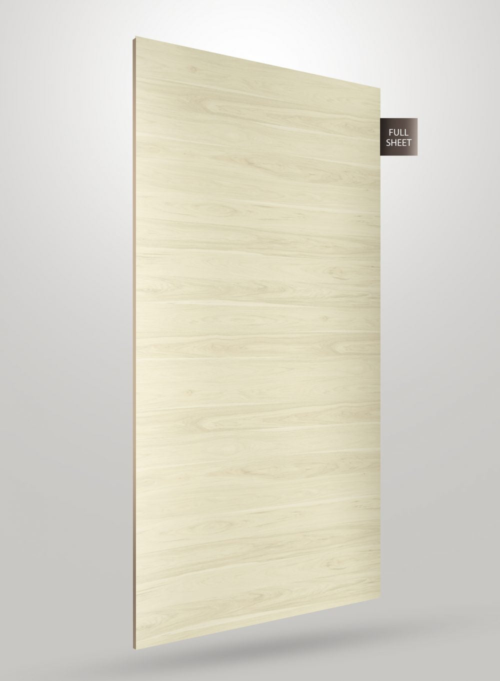 Brown wood grain decorative laminate with matte finish and visible wood texture, shown as a full sheet.