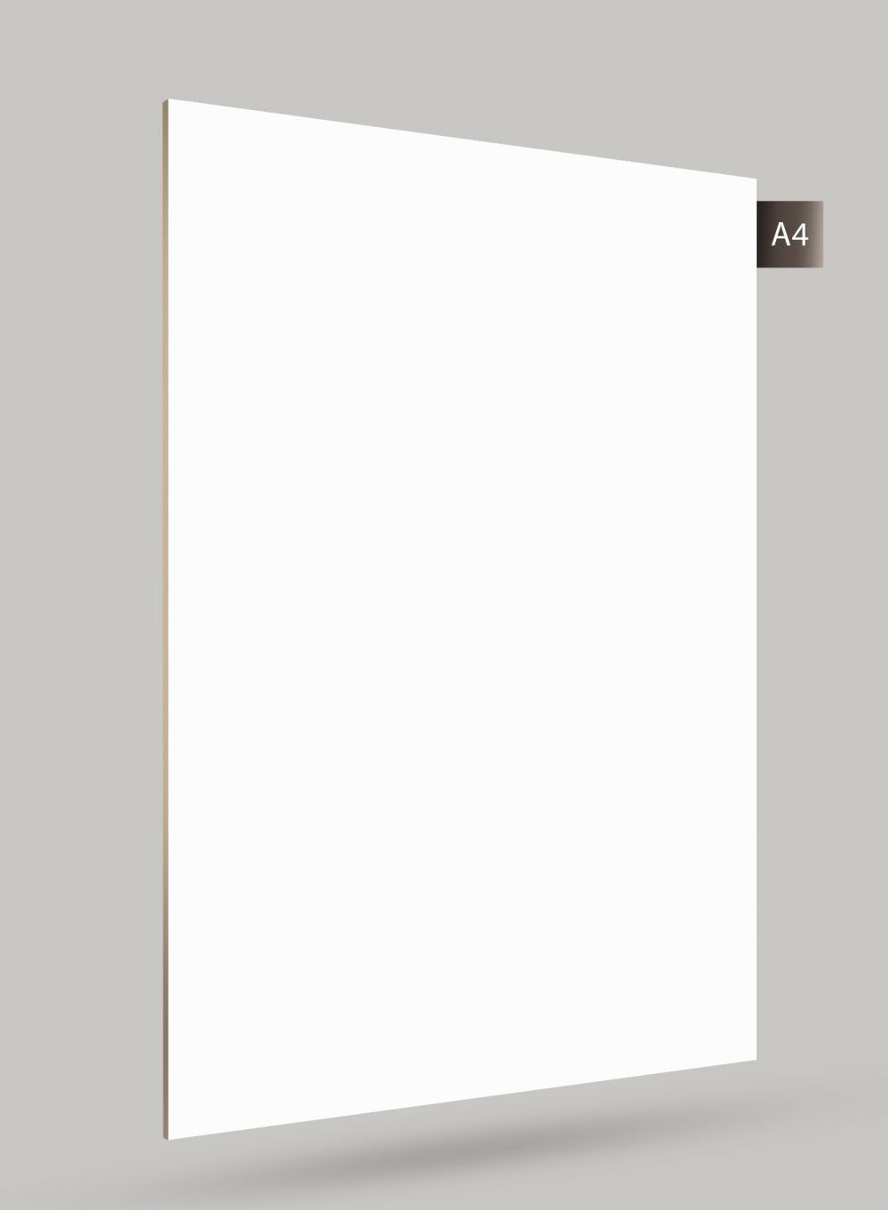 White matte laminate sheet with plain finish and smooth texture, decorative solid color laminate.