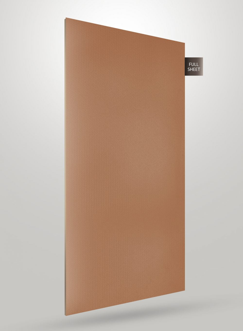 Matte brown solid color laminate sheet with subtle texture and FULL SHEET label on corner.