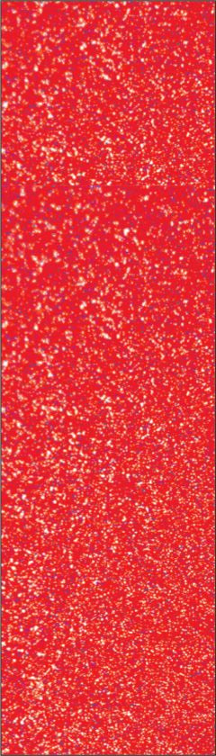 Red metallic laminate with textured finish and scattered white specks, showing a shiny appearance and subtle grain pattern.