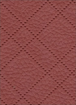 Red designer laminate with textured leather pattern and diagonal dotted lines, showing embossed finish and detailed surface