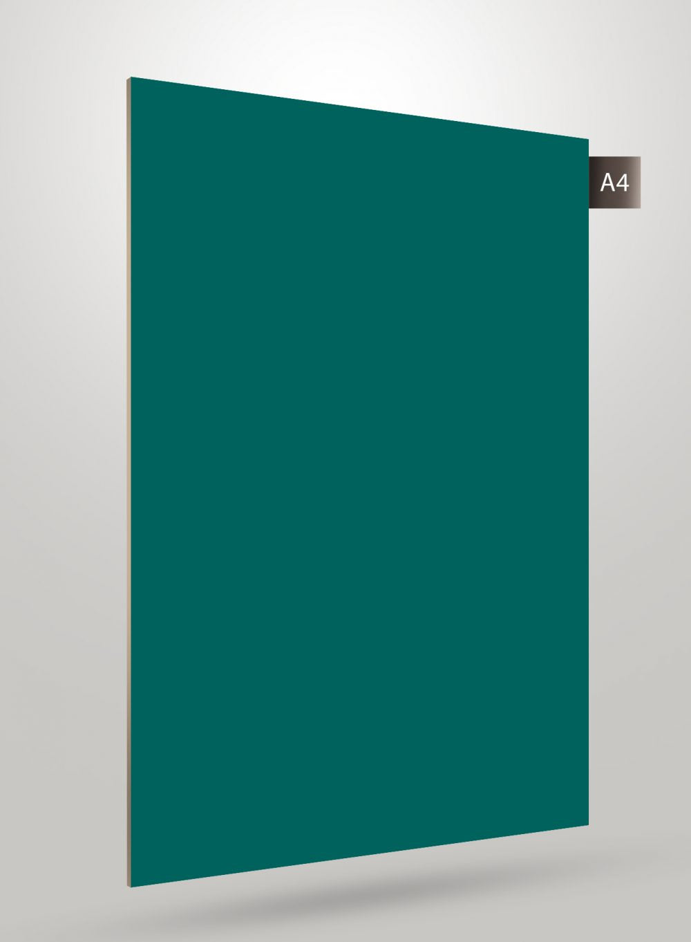 Green solid colour laminate with high gloss finish, smooth surface, and subtle shadow effect, decorative laminate sheet.