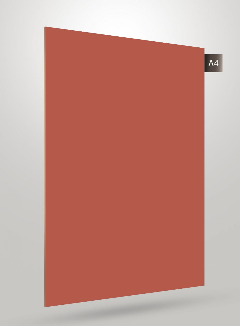 Red solid colour laminate with high gloss finish and smooth surface, decorative laminate sheet.