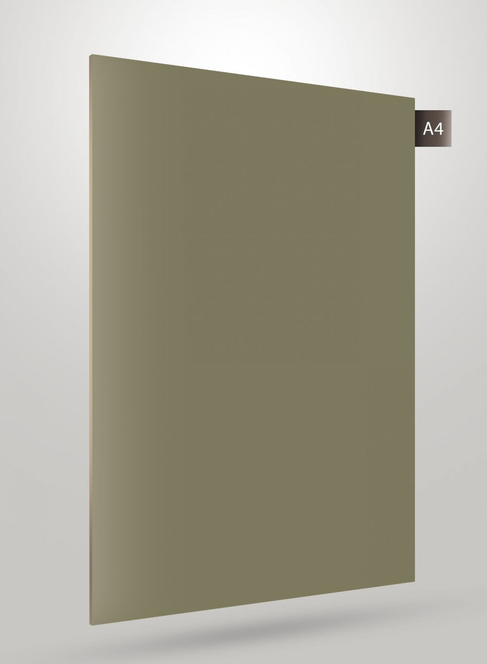 Matte green solid colour laminate with flat finish and smooth texture