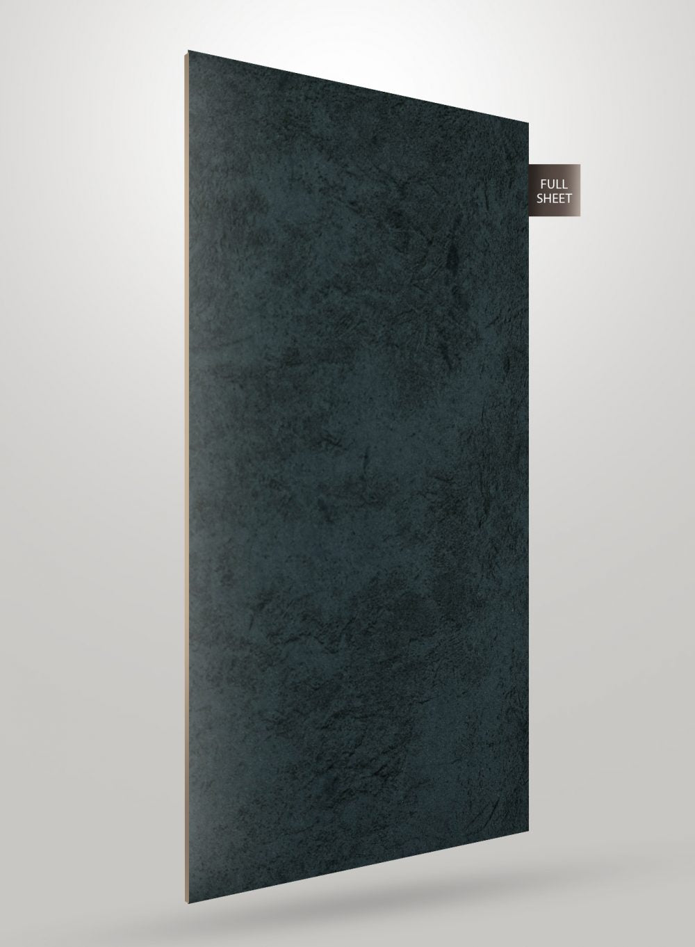 Dark grey marble laminate sheet with textured finish and subtle pattern, labeled full sheet on a light grey background
