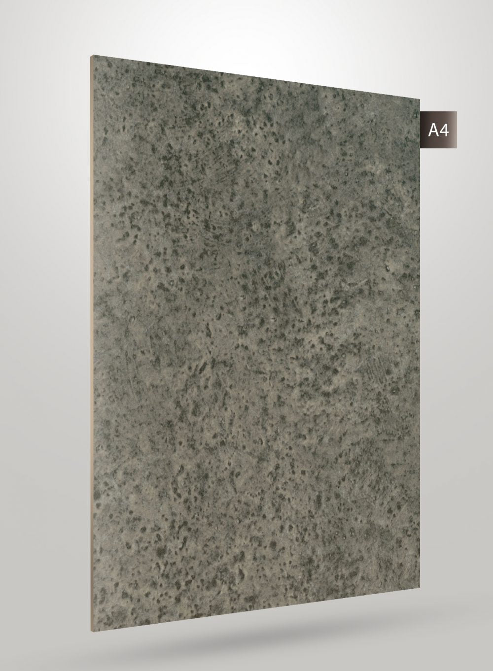 Multi-coloured granite laminate with matte finish and speckled pattern.