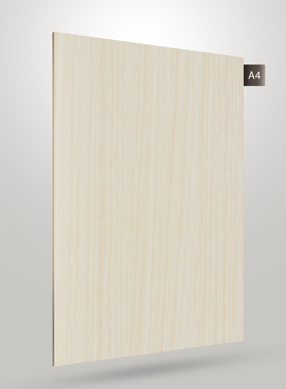 Light beige luxury laminate with matte finish and wood grain texture, decorative design sheet.
