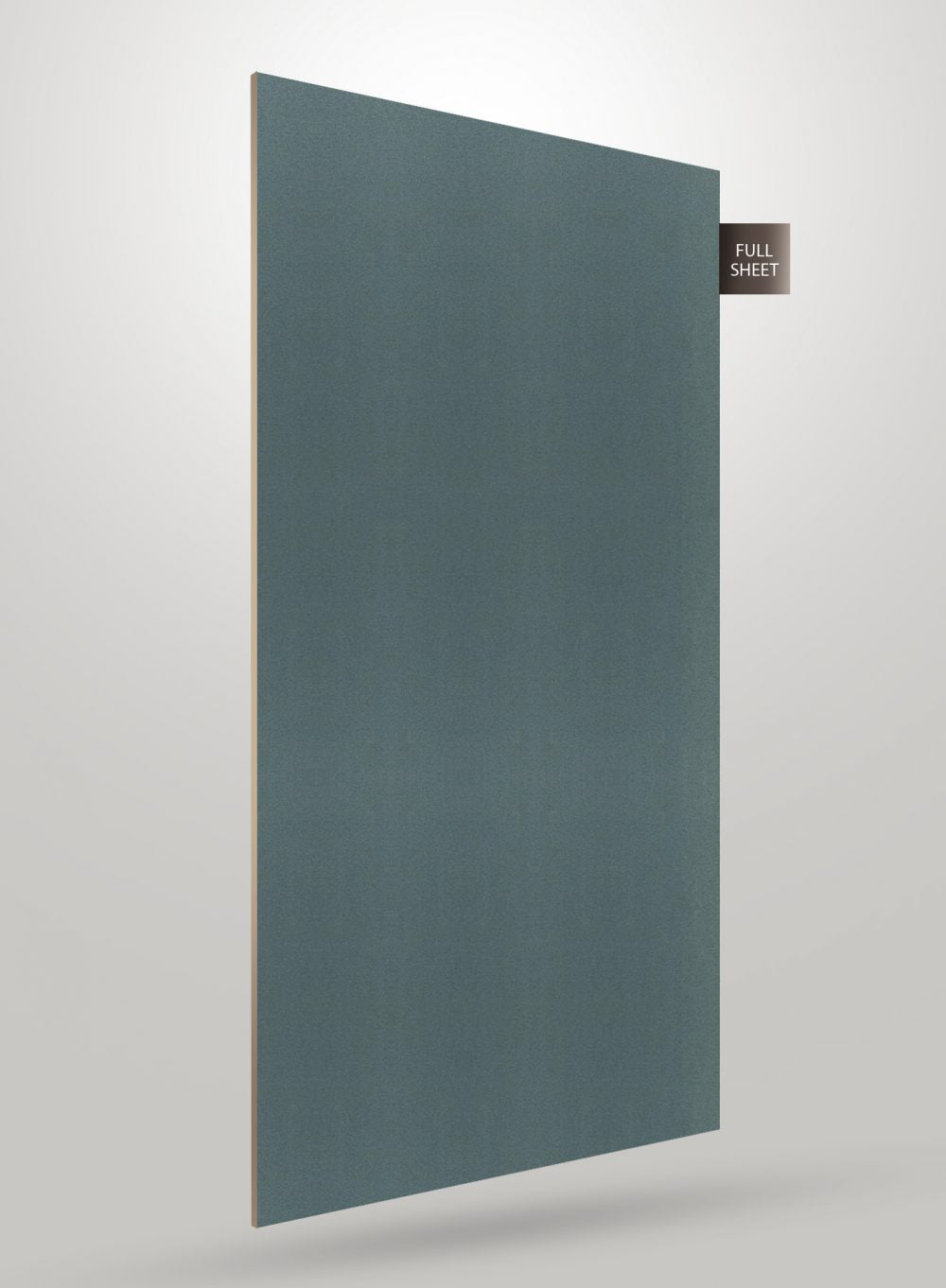 Grey solid colour laminate sheet with high gloss finish and smooth texture, labelled full sheet.