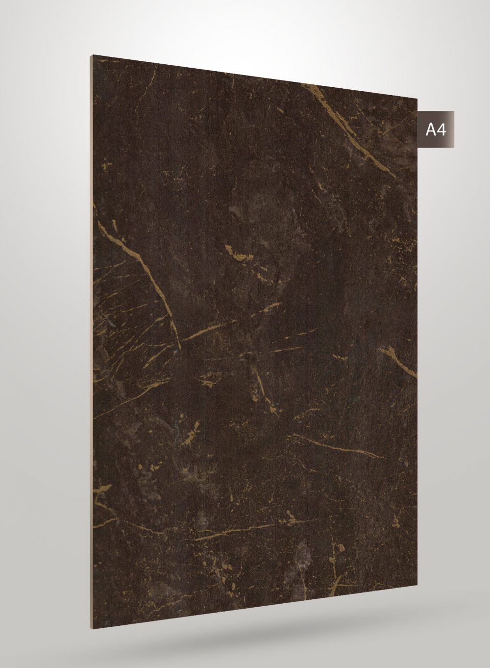 Brown marble laminate with gold veining and high gloss finish decorative sheet for interior use
