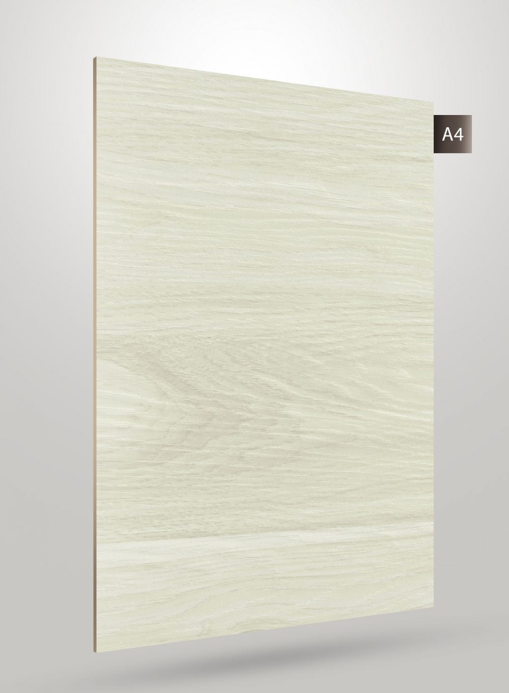 Brown wood grain decorative laminate with matte finish and visible wood texture, labeled A4.