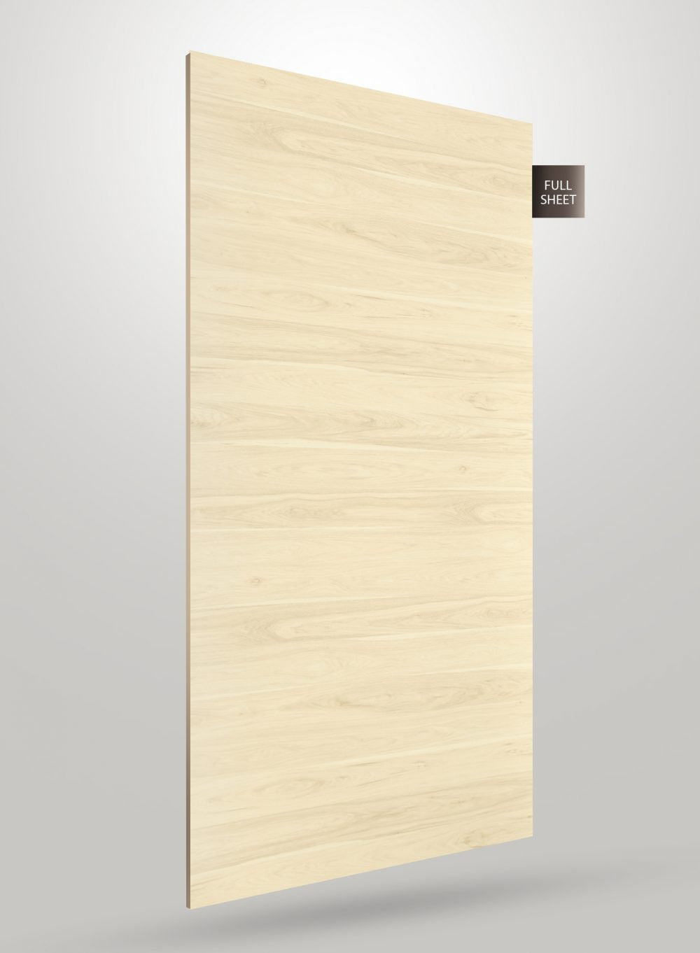 Light brown wood grain decorative laminate sheet with matte finish and visible wood texture, displayed as full sheet.