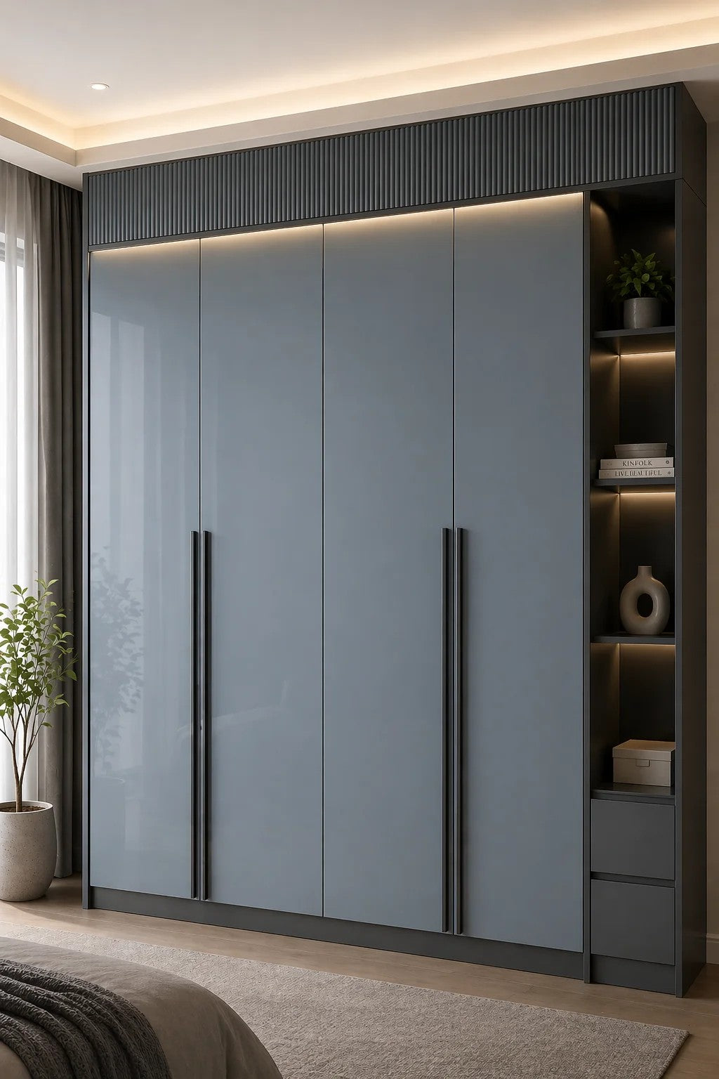 Cool Grey Plain Colors High Gloss Acrylic Laminate