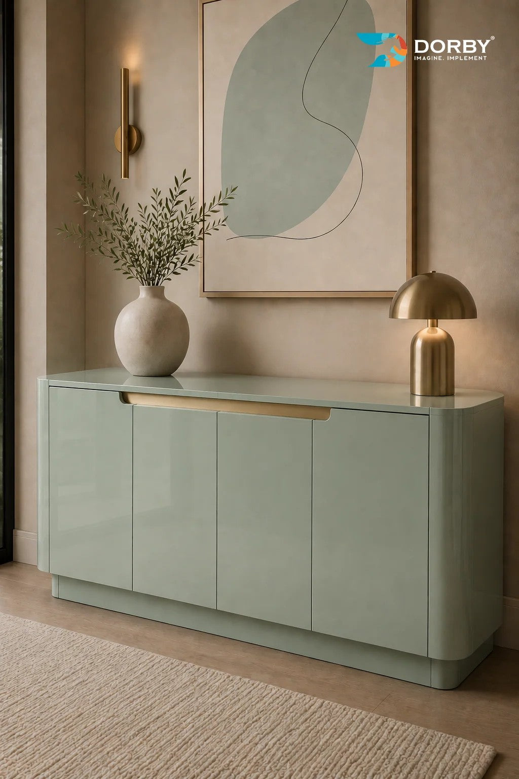 Persian Green Plain Colors High Gloss Acrylic Laminate