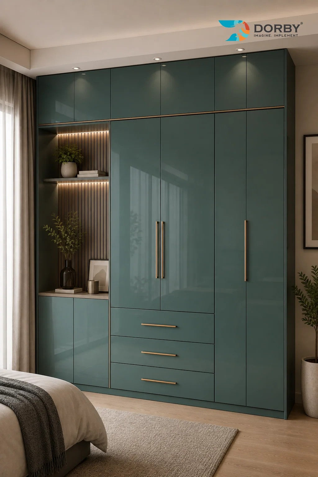 Aqua Teal Green Plain Colors High Gloss Acrylic Laminate