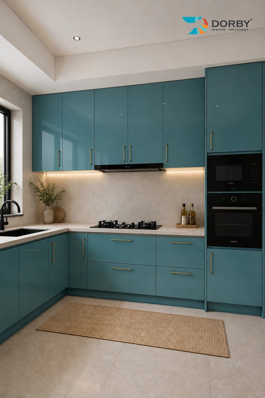 Ceramic Blue Plain Colors High Gloss Acrylic Laminate