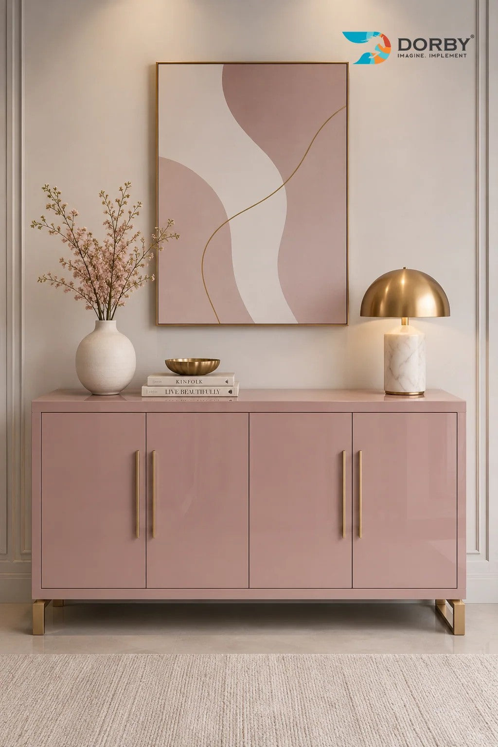 Mauve Pink Plain Colors High Gloss Acrylic Laminate
