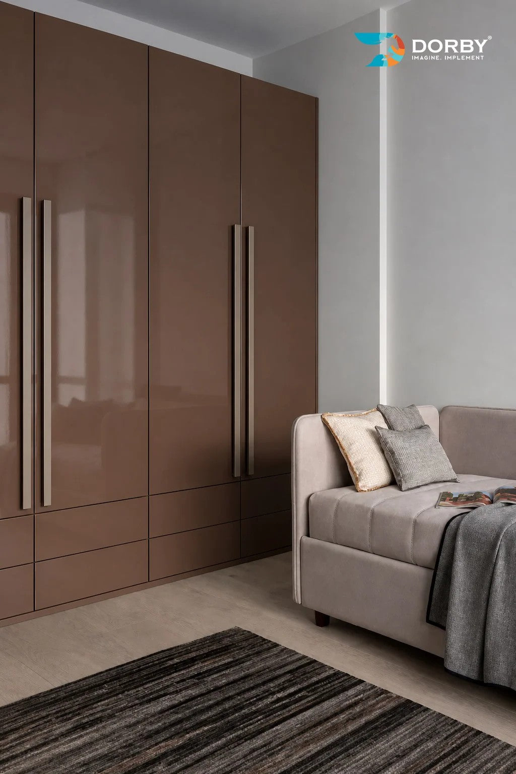 Pecan Brown Plain Colors High Gloss Acrylic Laminate