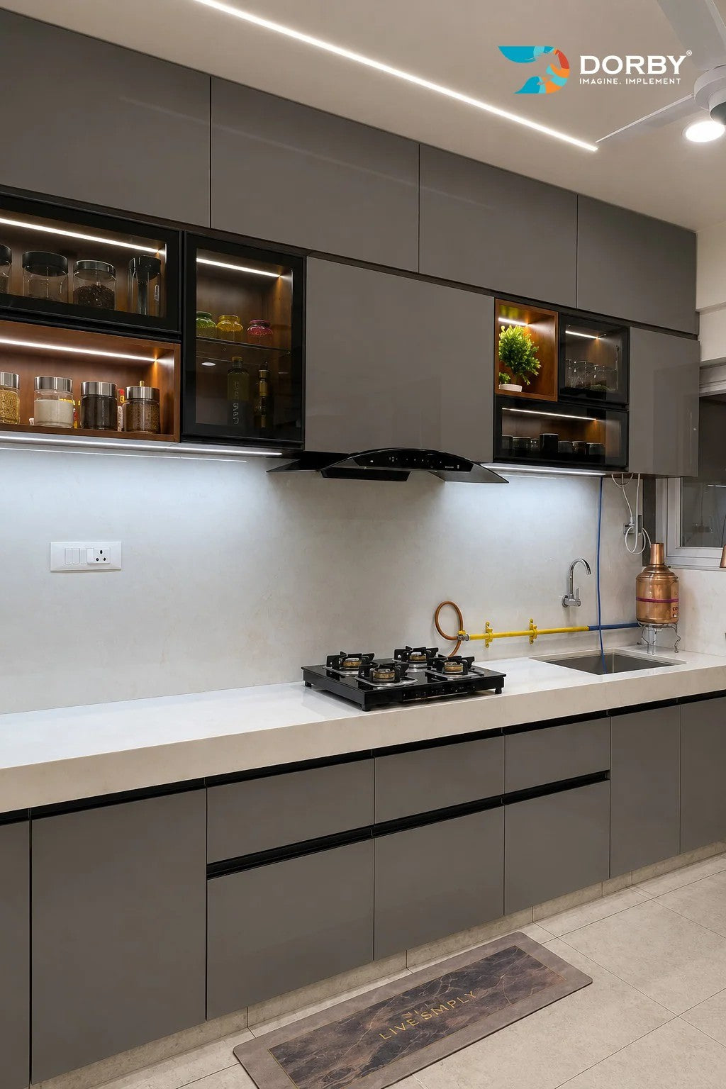 Smoke Grey Plain Colors High Gloss Acrylic Laminate
