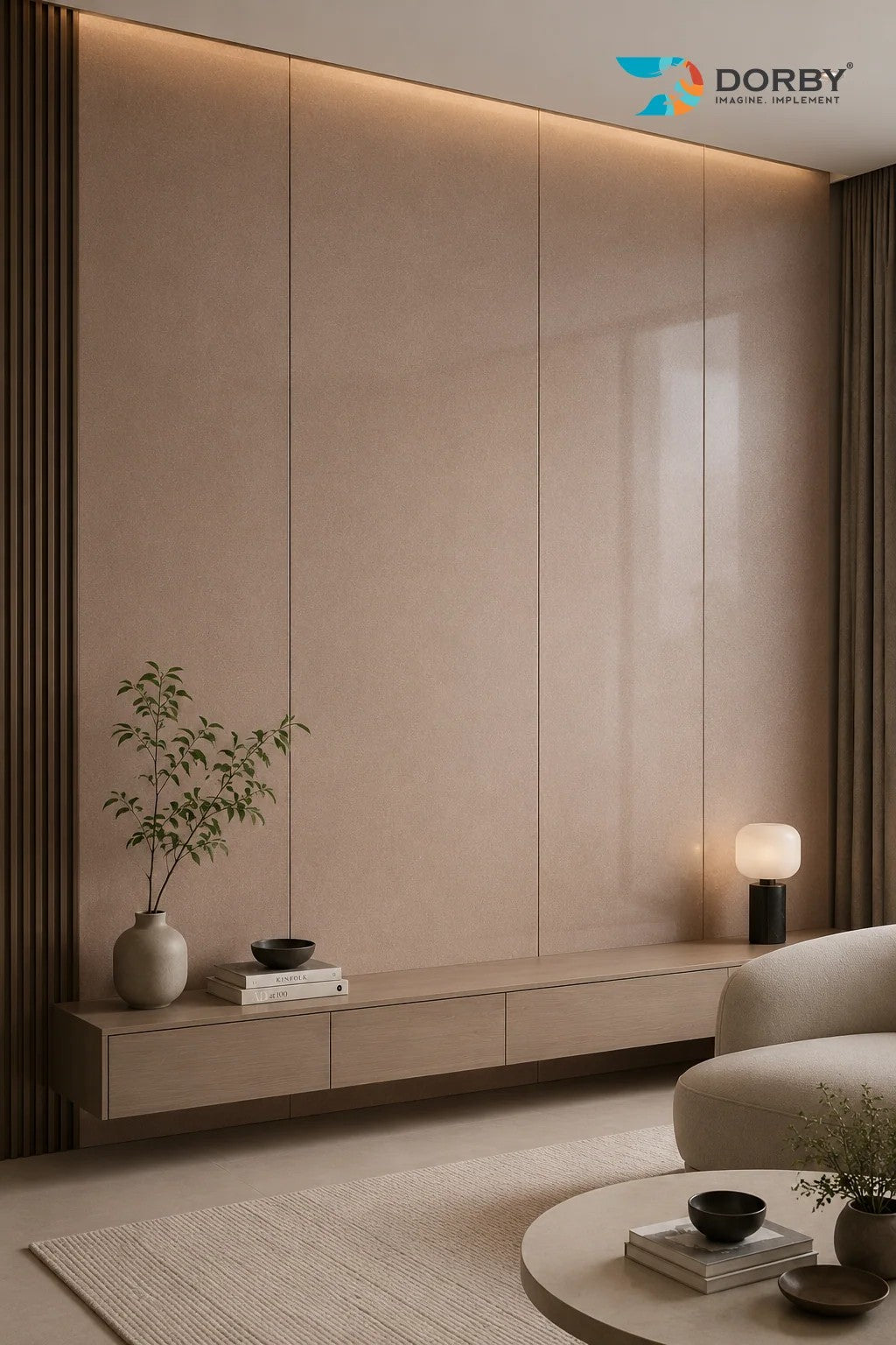 Squash Beige Plain Colors High Gloss Acrylic Laminate