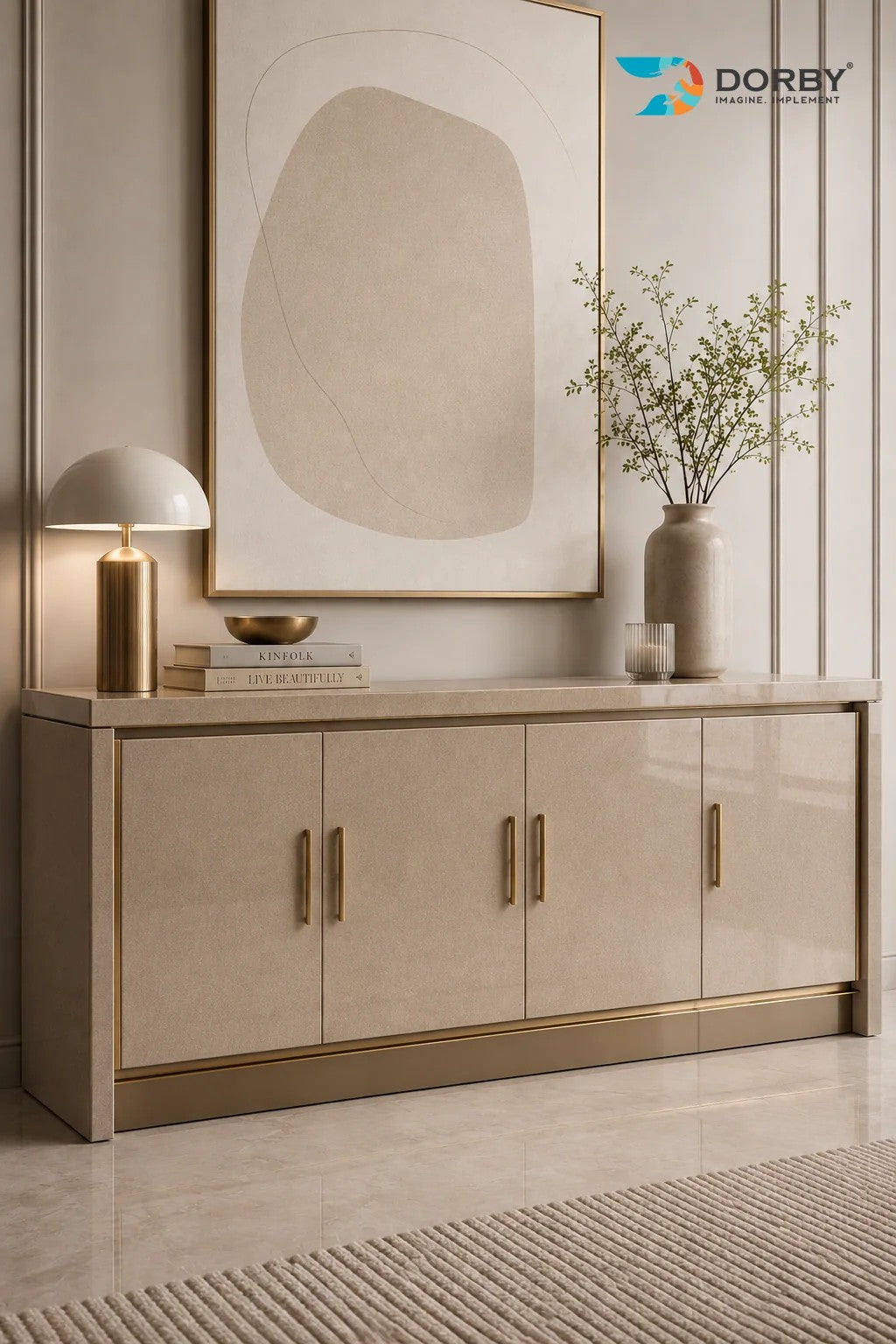 Golconda Beige Plain Colors High Gloss Acrylic Laminate