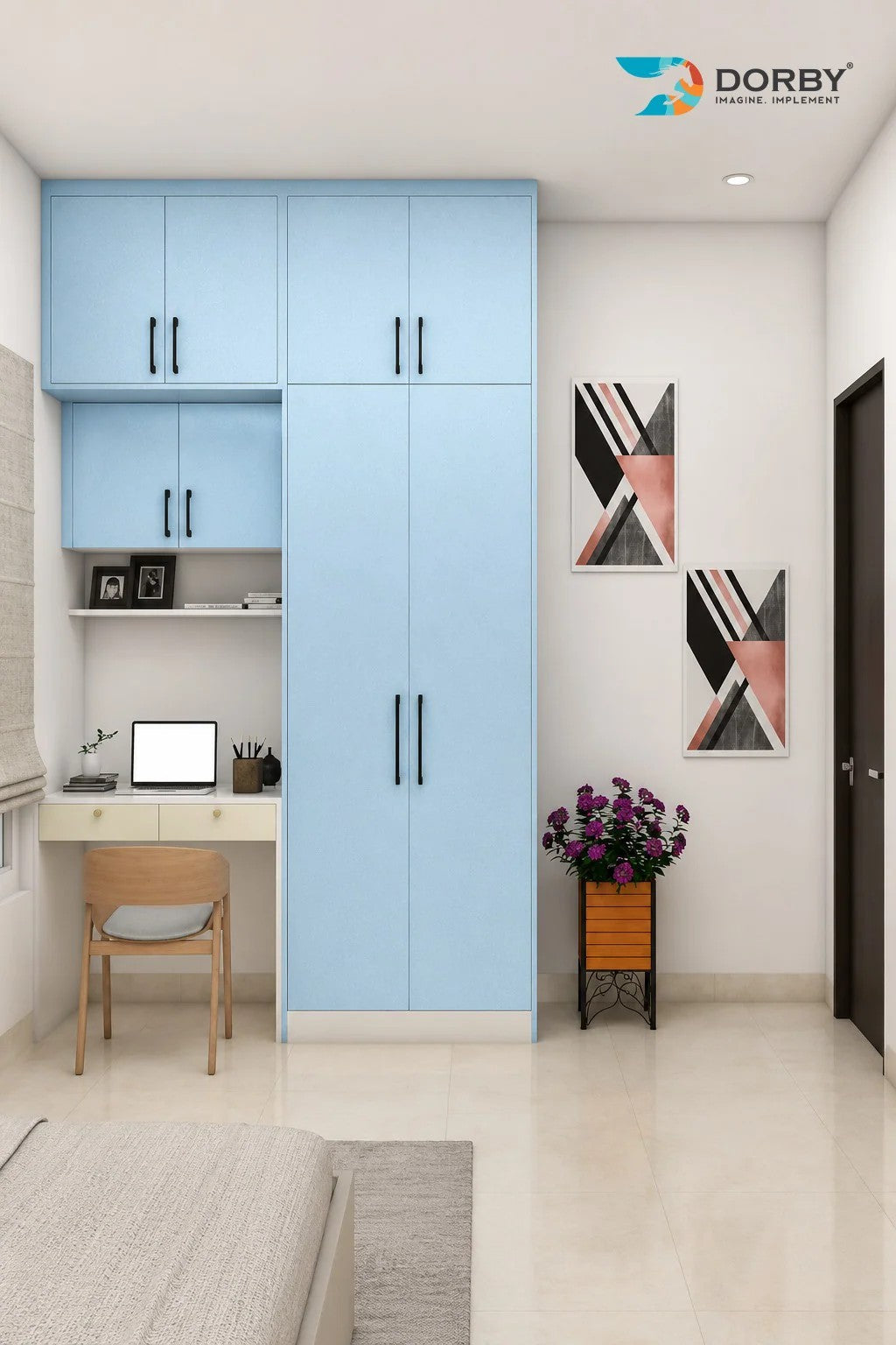 Pearl Aqua Blue Plain Colors High Gloss Acrylic Laminate