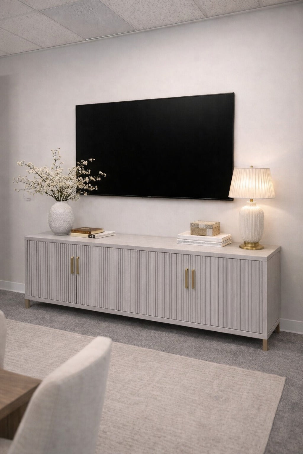 Pearl Grey - BF 153 Grey Fluted Texture Laminate - Dorby mica