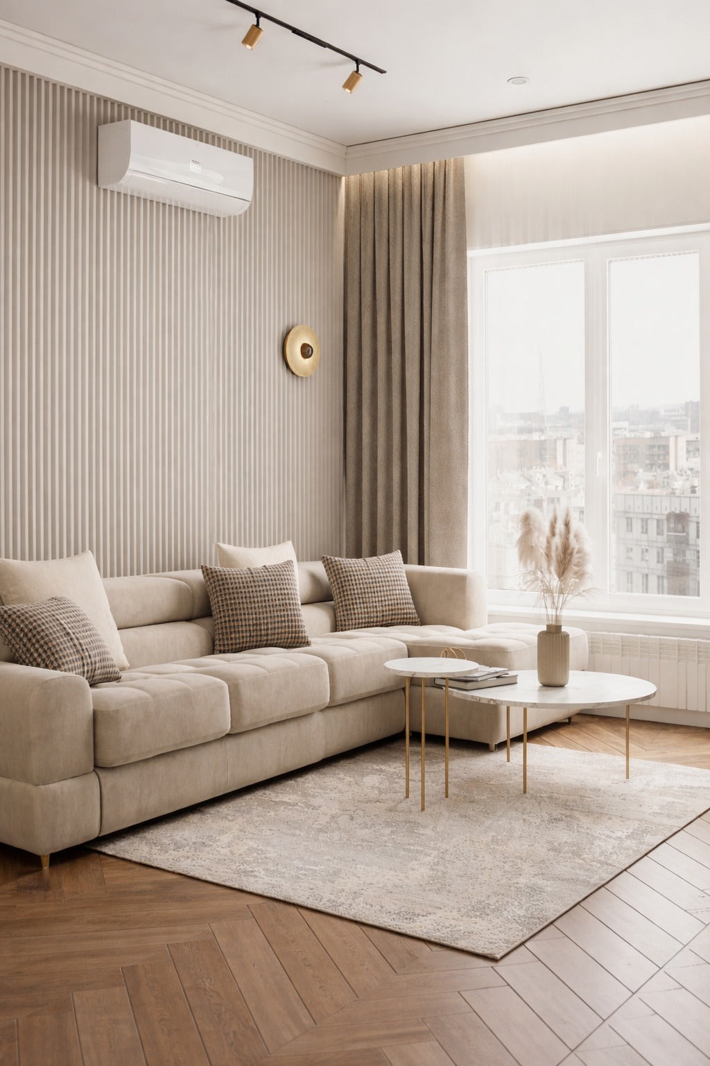 Osaka Ivory - BF 9196 Grey Fluted Texture Laminate - Dorby mica
