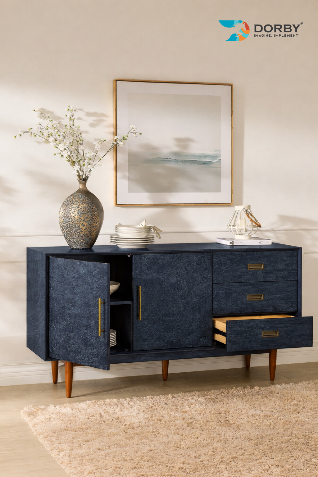 Charcoal - CO 152 Blue Designer Texture Laminate - Dorby mica