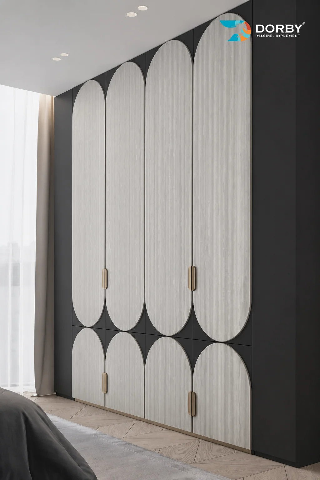 Warm White Fluted Texture Laminate