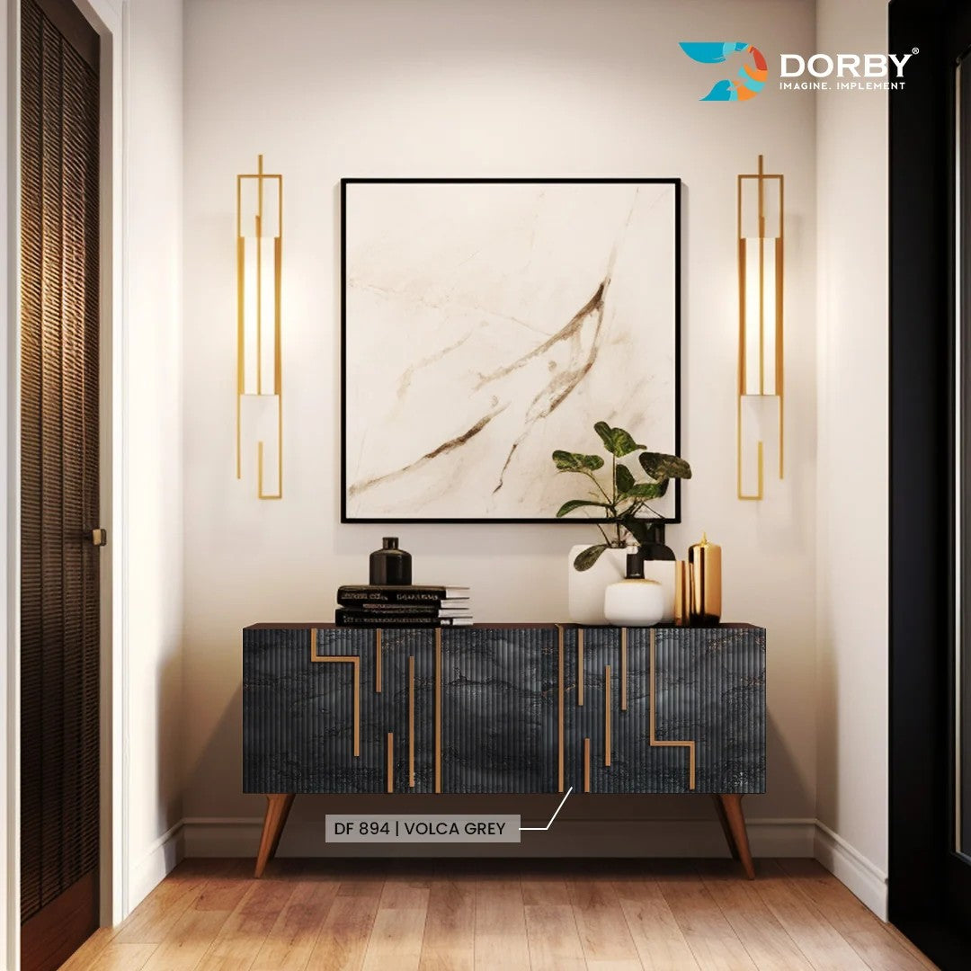 Volca Grey Fluted Texture Laminate