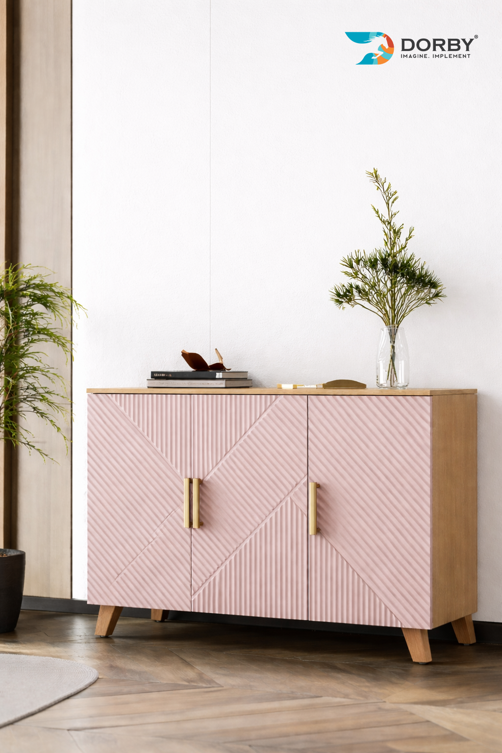 Stylish Beige - FF- L 136 Beige Fluted Texture Laminate - Dorby mica