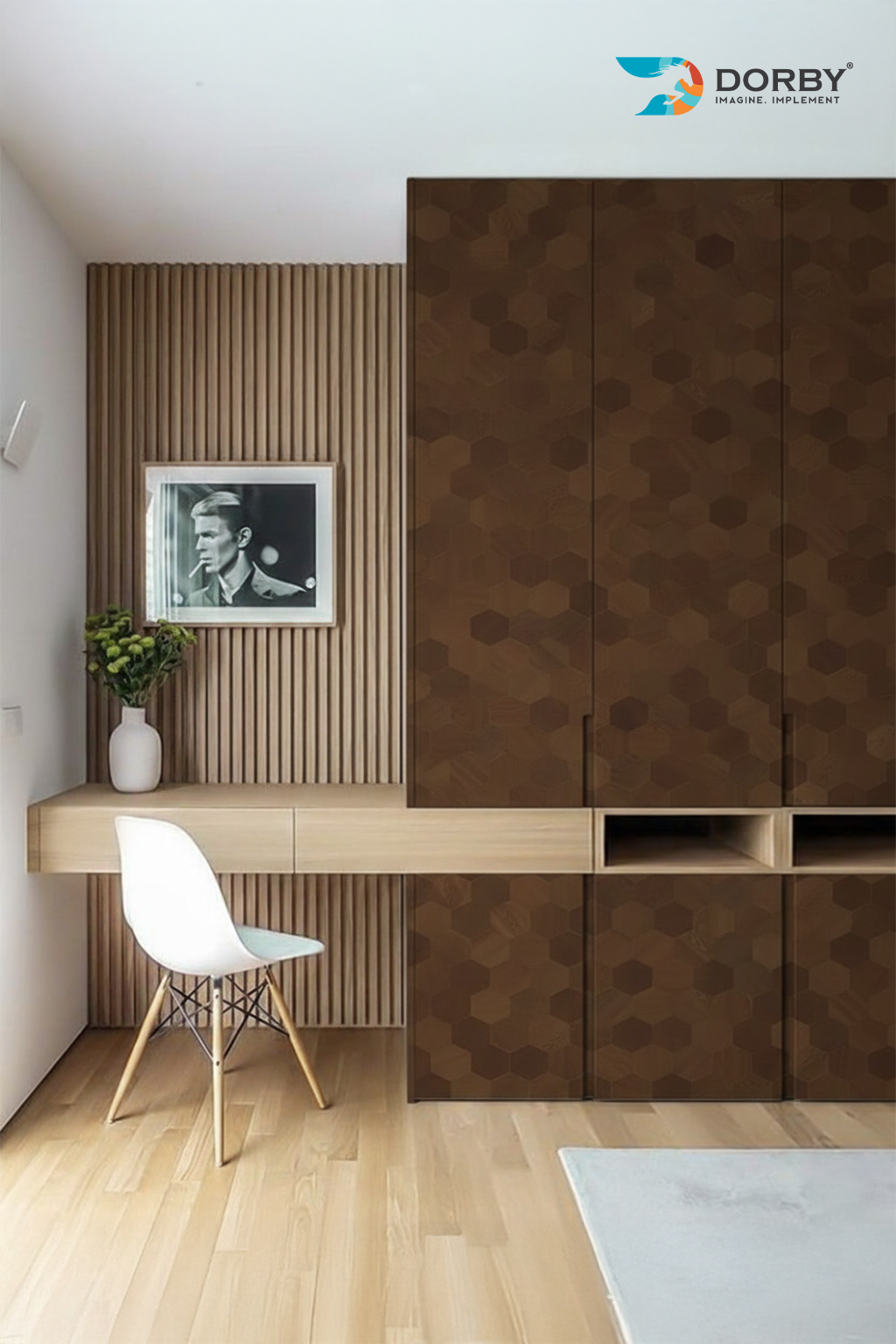 Hexa Walnut - GL 8883 Brown Designer Gloss Laminate - Dorby mica