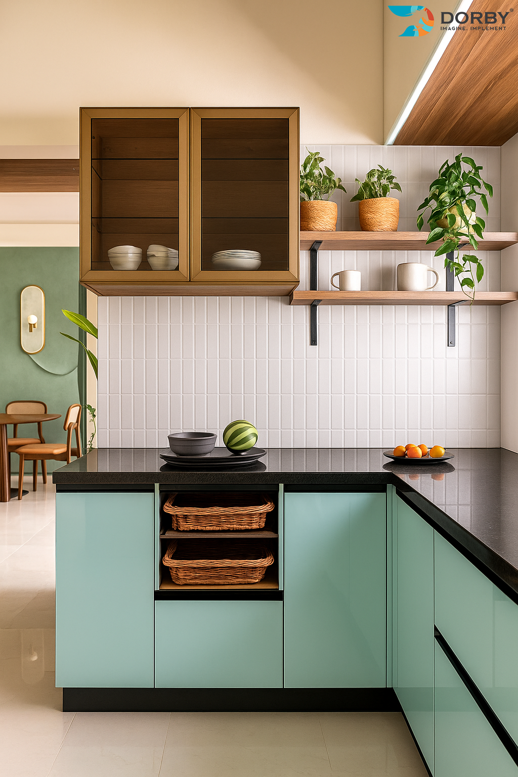 Shore - HG 146 Green Plain Colors High Gloss Laminate - Dorby mica