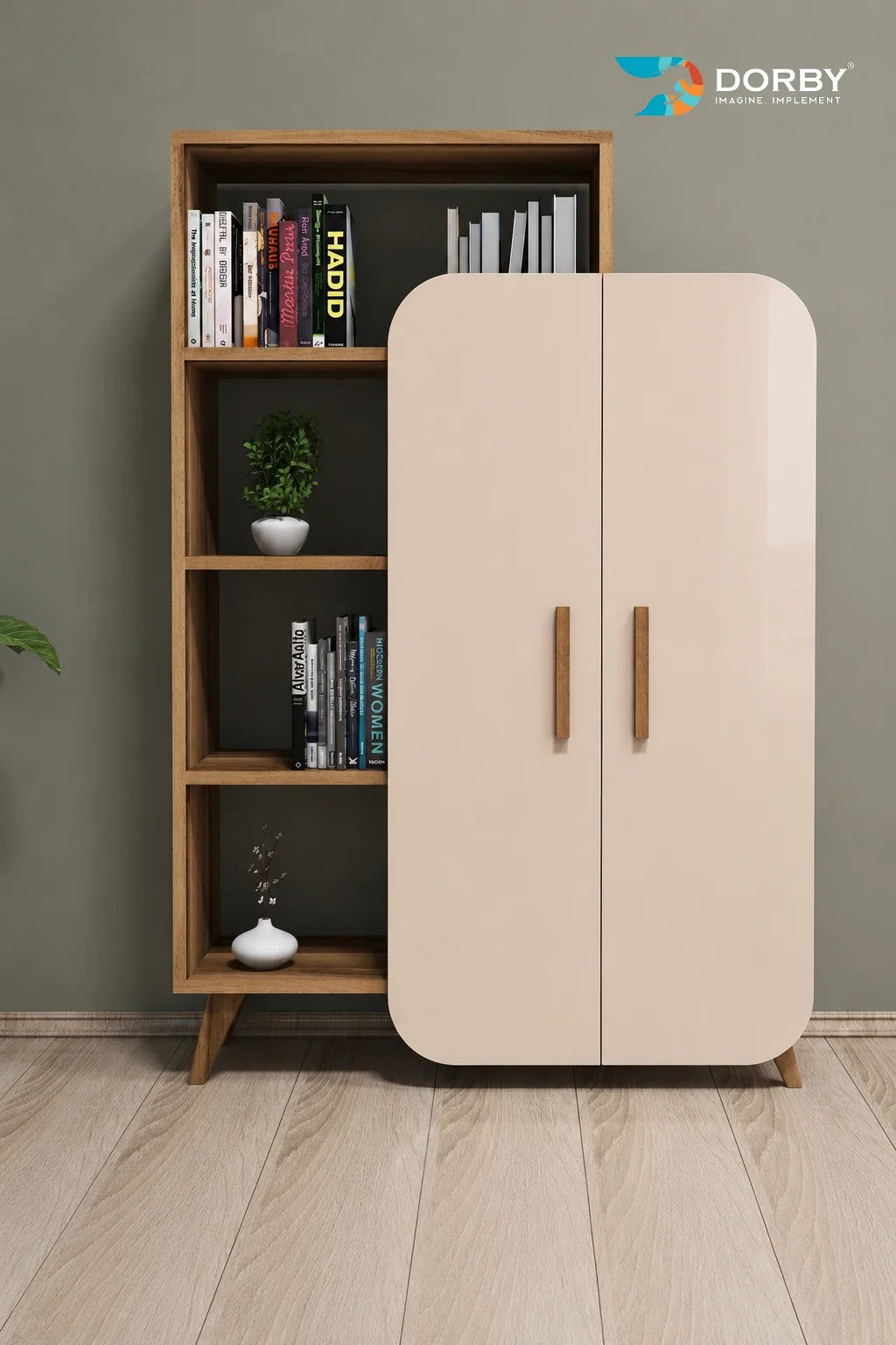 Chiffon Beige Plain Colors High Gloss Laminate