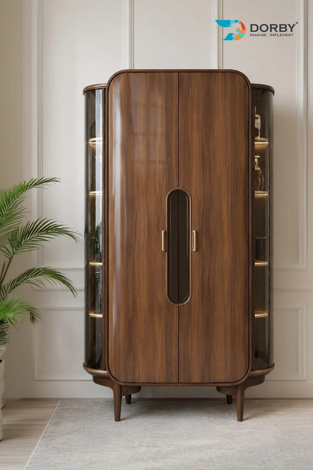 Vermont Walnut Brown Wood High Gloss Laminate
