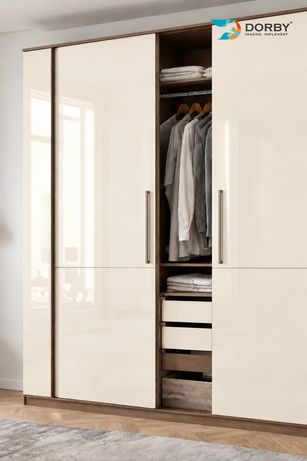 Warm White Plain Colors High Gloss Laminate