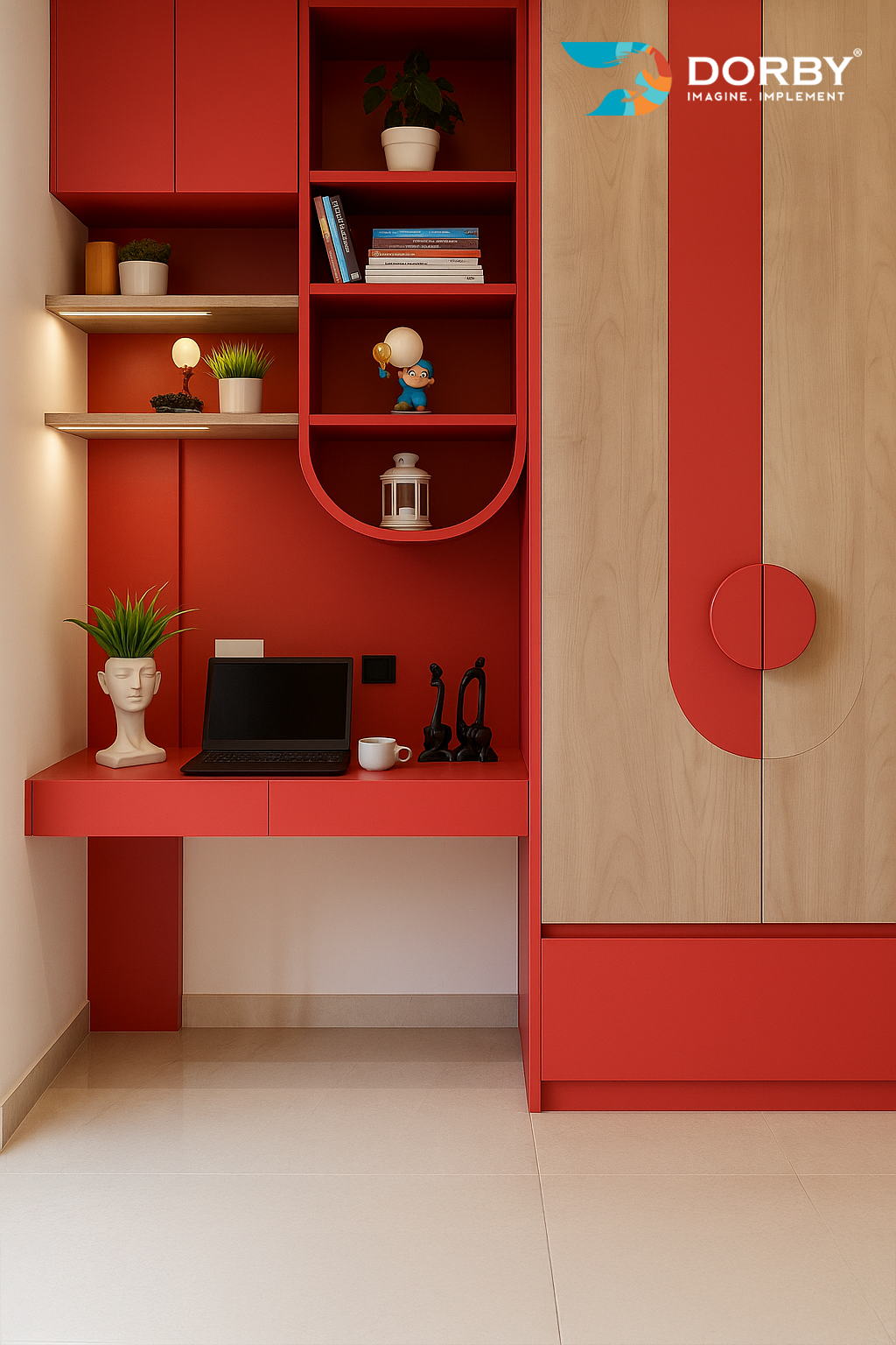Red - HG 8118 Red Plain Colors High Gloss Laminate - Dorby mica