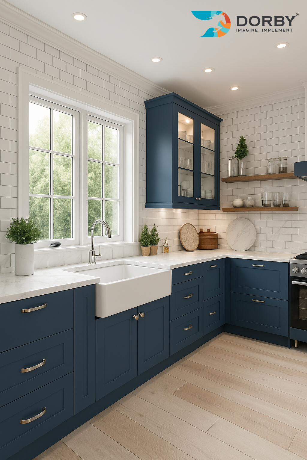 Serene Blue - HG 8130 Blue Plain Colors High Gloss Laminate - Dorby mica