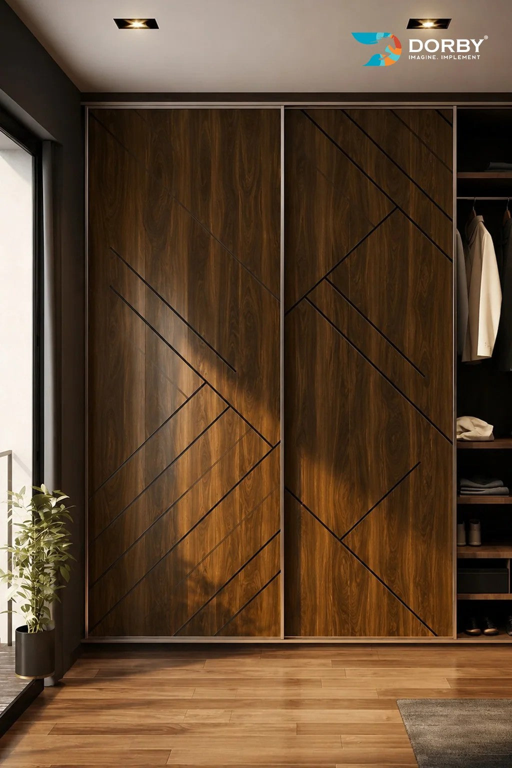 Walnut Crotch Brown Wood High Gloss Laminate