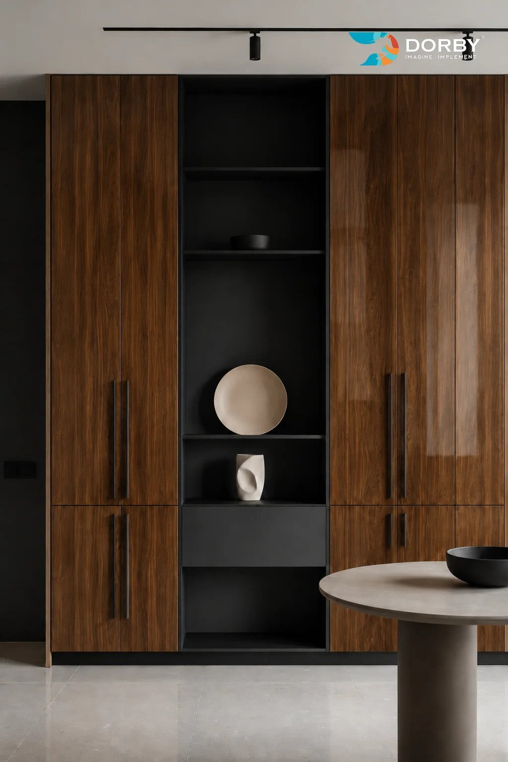 Walnut Crotch Brown Wood High Gloss Laminate