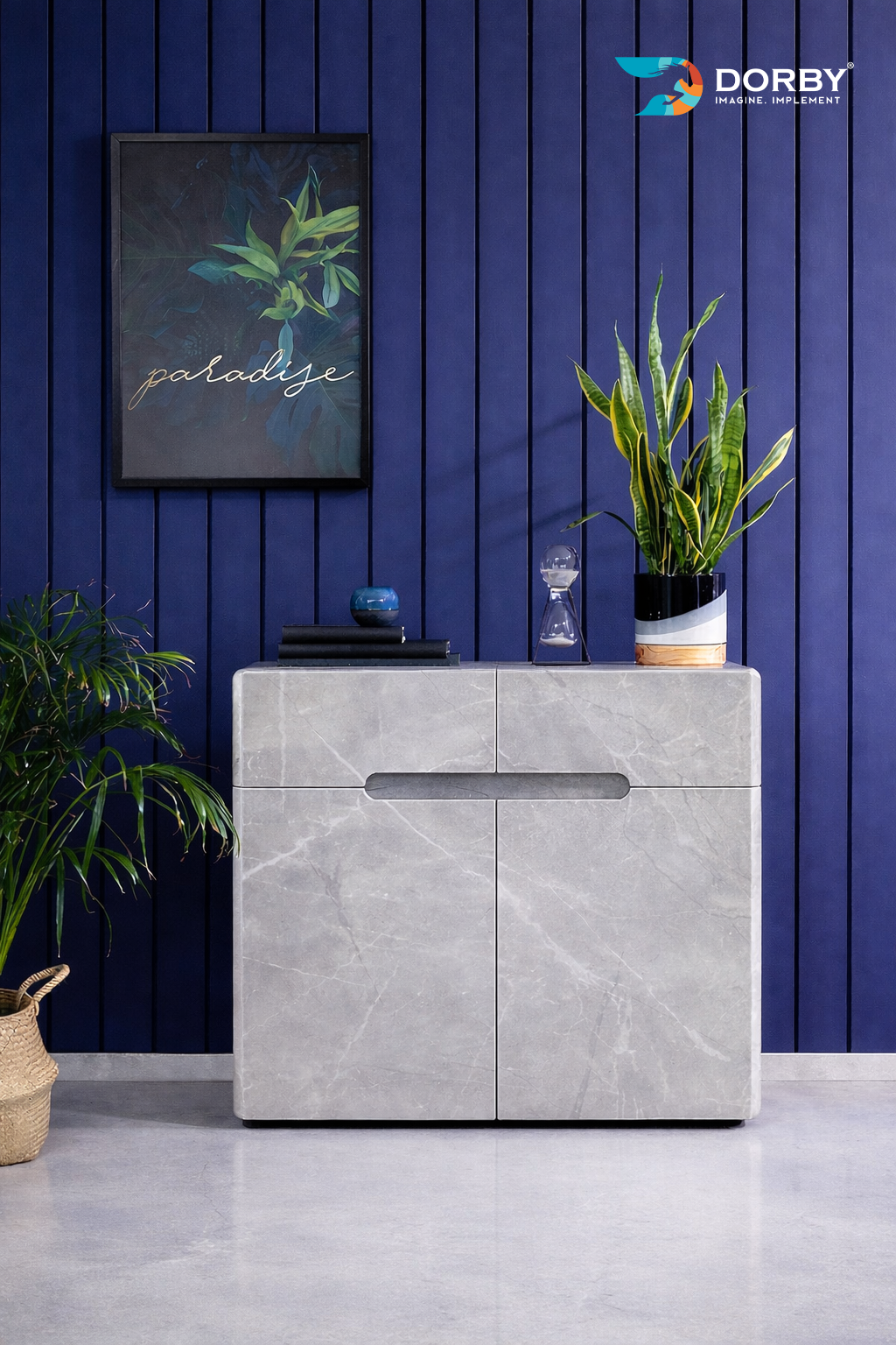 Kalahari - HG 899 Grey Marble & Stone High Gloss Laminate - Dorby mica