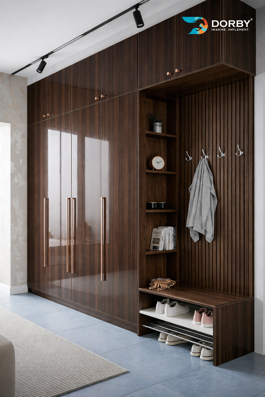 Dyed Lacewood - HG 9075 Brown Wood High Gloss Laminate - Dorby mica