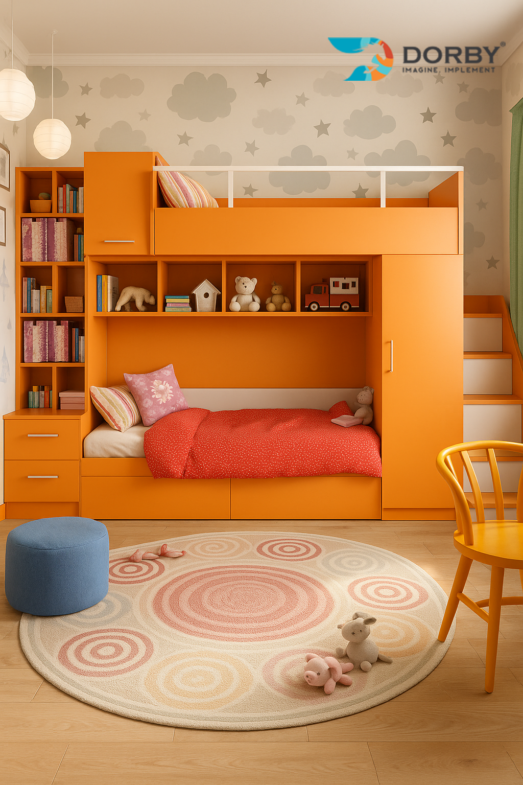 Rustic Orange - HG 9137 Orange Plain Colors High Gloss Laminate - Dorby mica