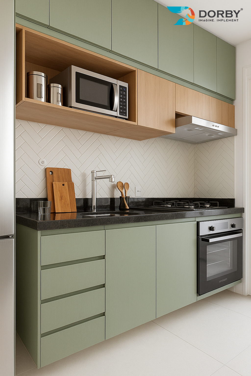 Desert Sage - HG 9162 Green Plain Colors High Gloss Laminate - Dorby mica